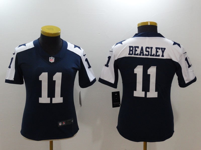 Women Dallas cowboys 11 Beasley Blue Thanksgiving Nike Vapor Untouchable Limited NFL Jerseys